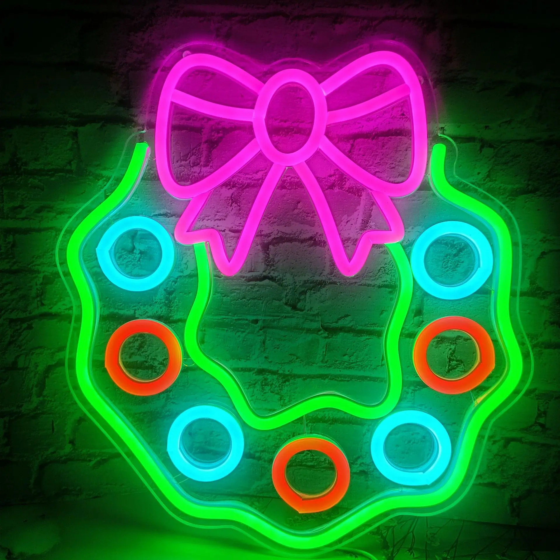 

2Pcs/Lots Neon Christmas Tree Glowing Decorative Lights Wind Chimes Butterfly Love Holiday Decoration