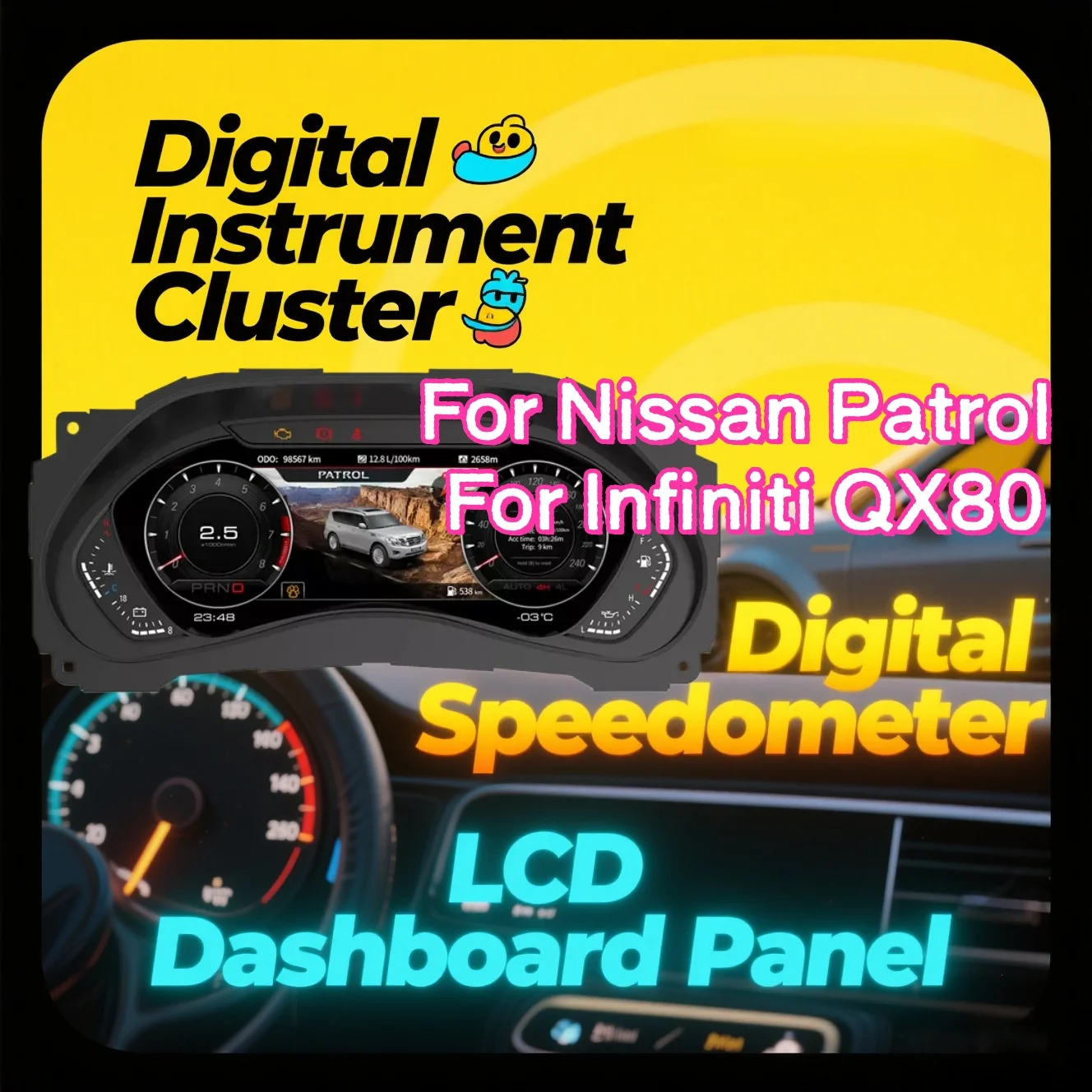 

Автомобильный спидометр, цифровая приборная панель, приборная панель для Nissan Patrol, Nissan Amanda, Infiniti QX80 2010 2011-2021