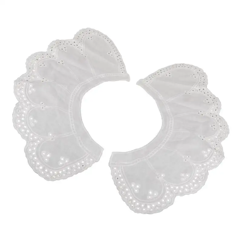 39BD Kids False Collar Detachable Collar Embroidery Lace Hollow Out Trim Neckline