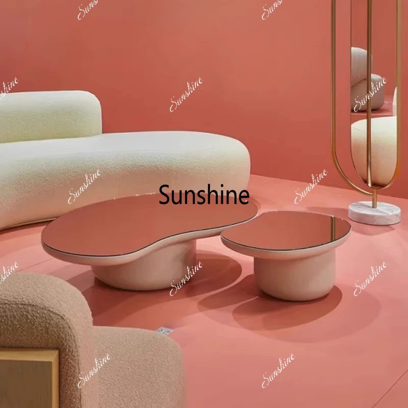 

Modern fiberglass special-shaped coffee table model room living room bedroom bedside sofa side table