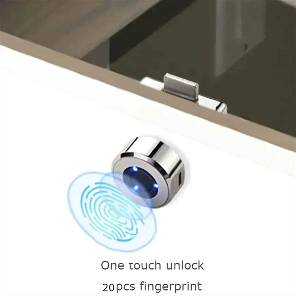& AT27  Smart Fingerprint Drawer Lock - Electronic Double Door Cabinet Security Suitable for Wardrobes Shoe Cabinets Mailboxes A