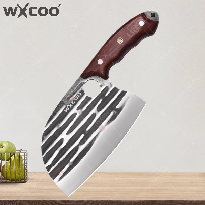 

WXCOO Forged Kitchen Knives Household Stainless Steel Chopping Meat Cleaver Utility Knife Kitchen BBQ Fruit Vegetable