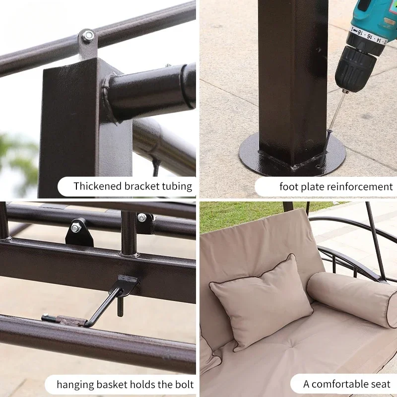 #JMulti Function Garden Swing Seat Patio Swing Bed Canopy Outdoor Furniture Set view 4