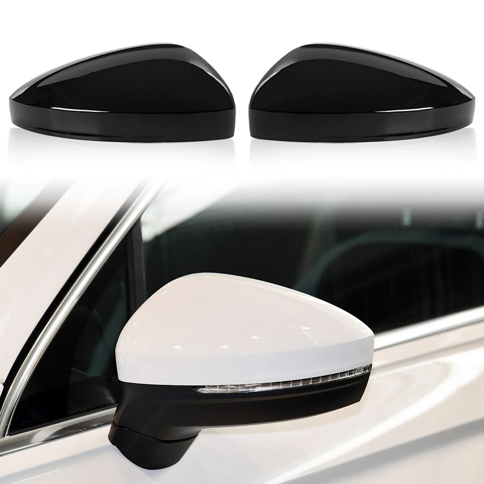 

OLANGDA Car Rearview Mirror Cover Cap Housing Fit For VW Tiguan Allspace L MK2 2017 2018 2019 2020