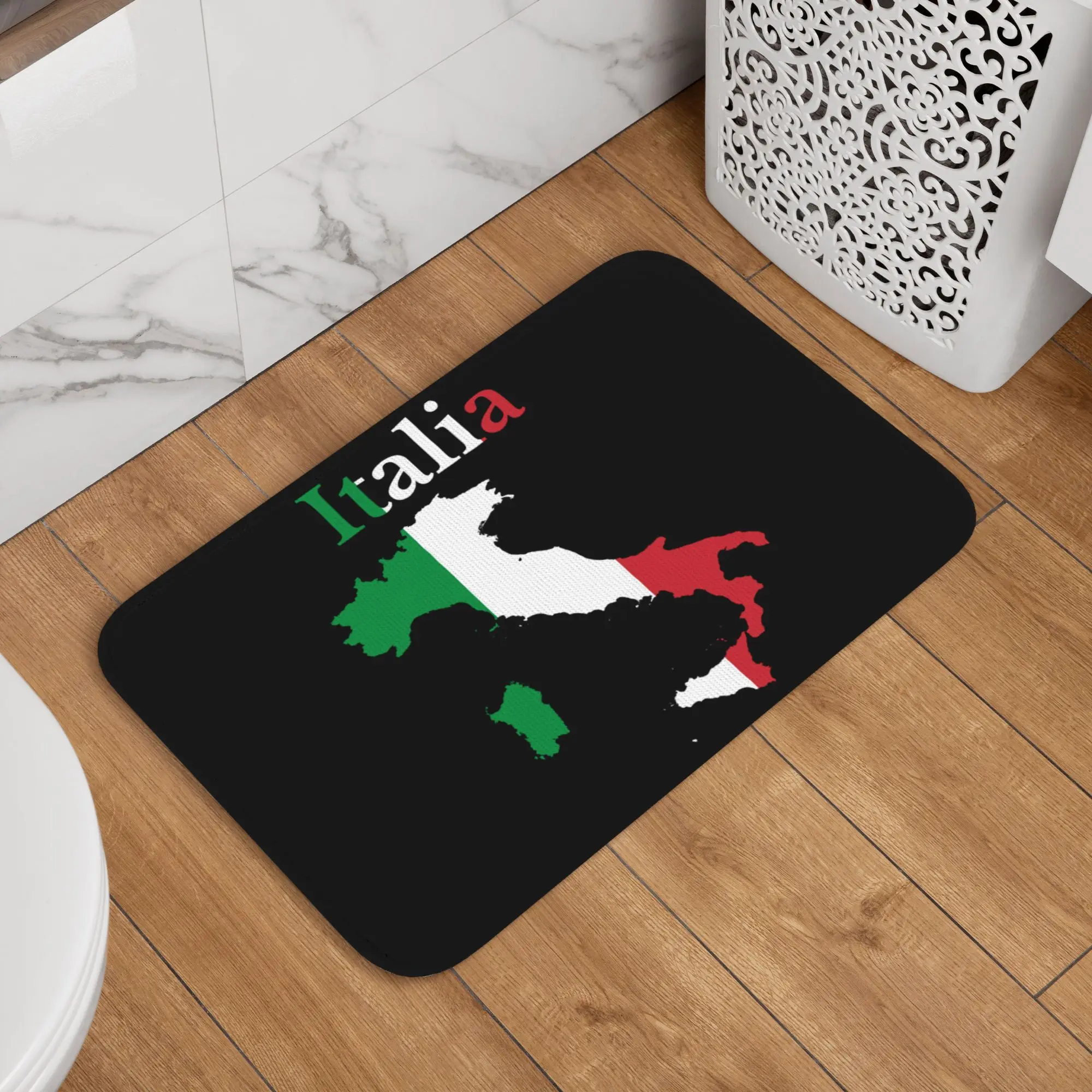 Custom Italy Map Flag Doormat Mat Anti-Slip Italian Patriotic Bath Kitchen Bedroom Rug Carpet 40*60cm