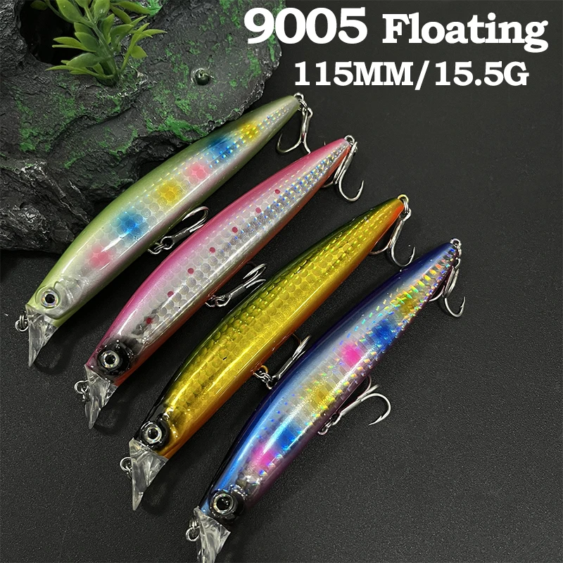 

115mm 15.5g Floating Minnow Fishing Lures Long Casting Artificial Bait Saltwater Trout Wobbler Pesca Swimbait Fishing Equipment