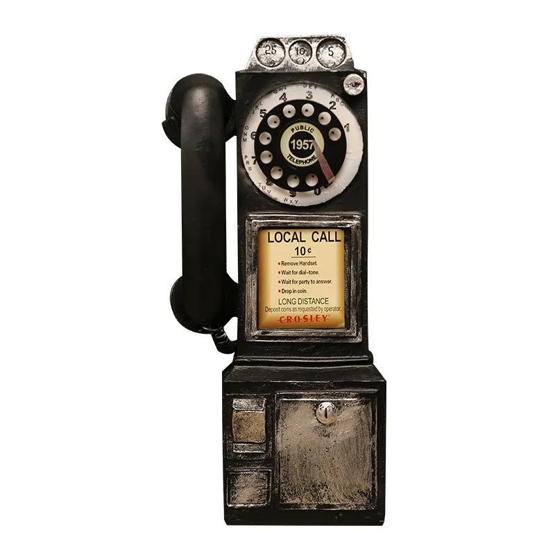 Ensemble de téléphone rétro en résine, décoration murale créative pour amateurs de vintage