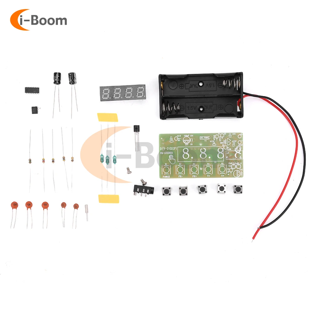 87-108MHz Radio AM/FM Midwave FM 2-band Digital Tuning Headset Radio DIY Kit for Soldering Practice Knob/Key Style