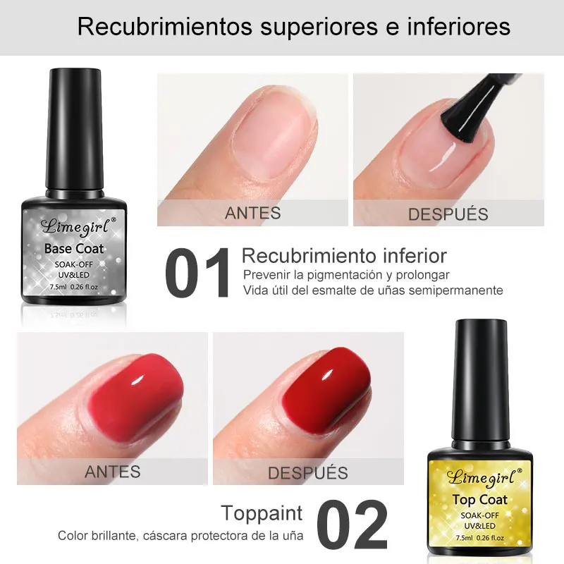 Matowy żelowy lakier wykończeniowy, lakier wykończeniowy bez wymazywania, zestaw żelu i baza oraz primer, suszenie na powietrzu, 4 sztuki po 7,5 ml, lakier do paznokci, długotrwała podstawowa kombinacja.