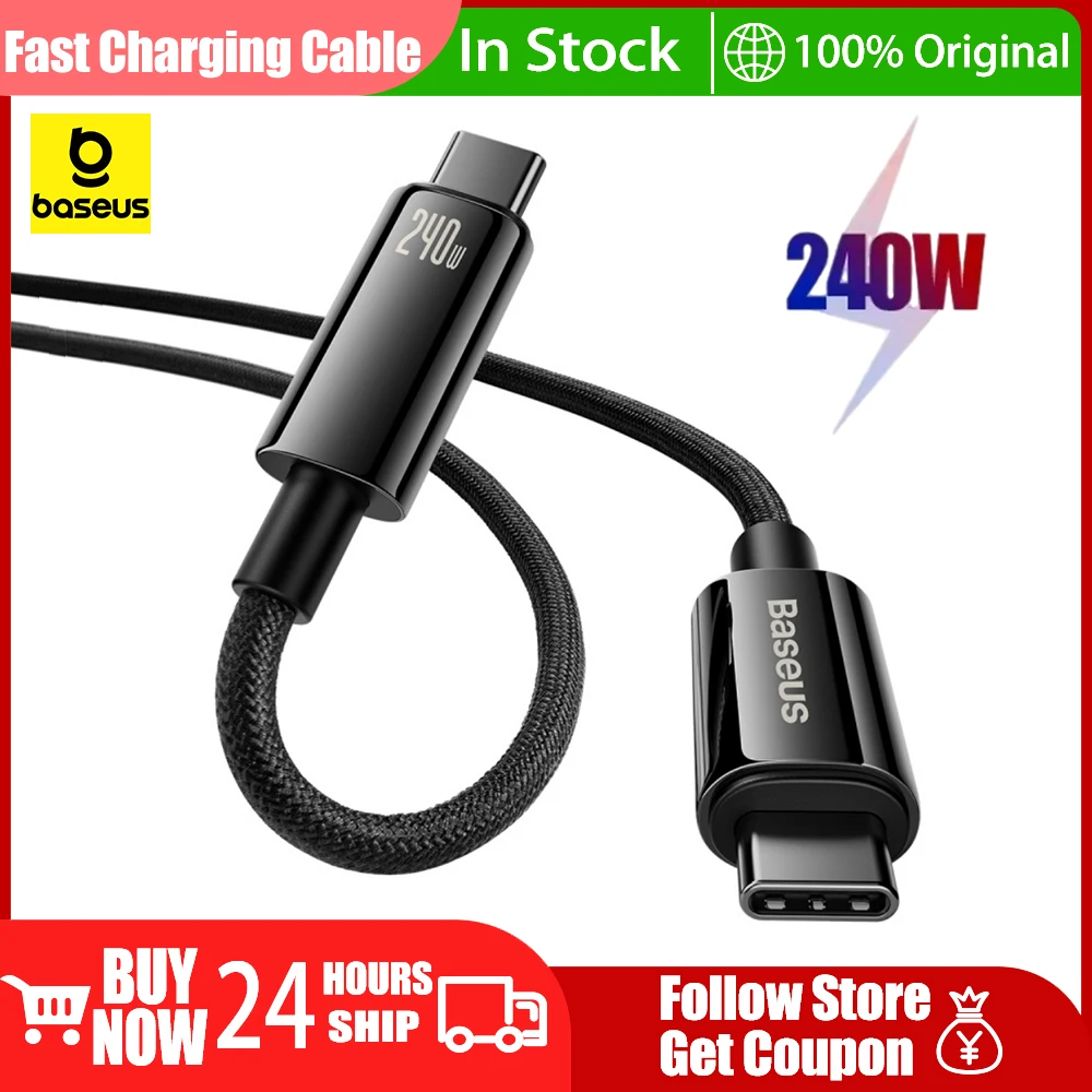 

Baseus 240W Fast Charging Cable 5A USB C Cable PD QC 3.1 for MacBook Samsung S24 Xiaomi iPad Huawei PD Cable Fast Charging Cable