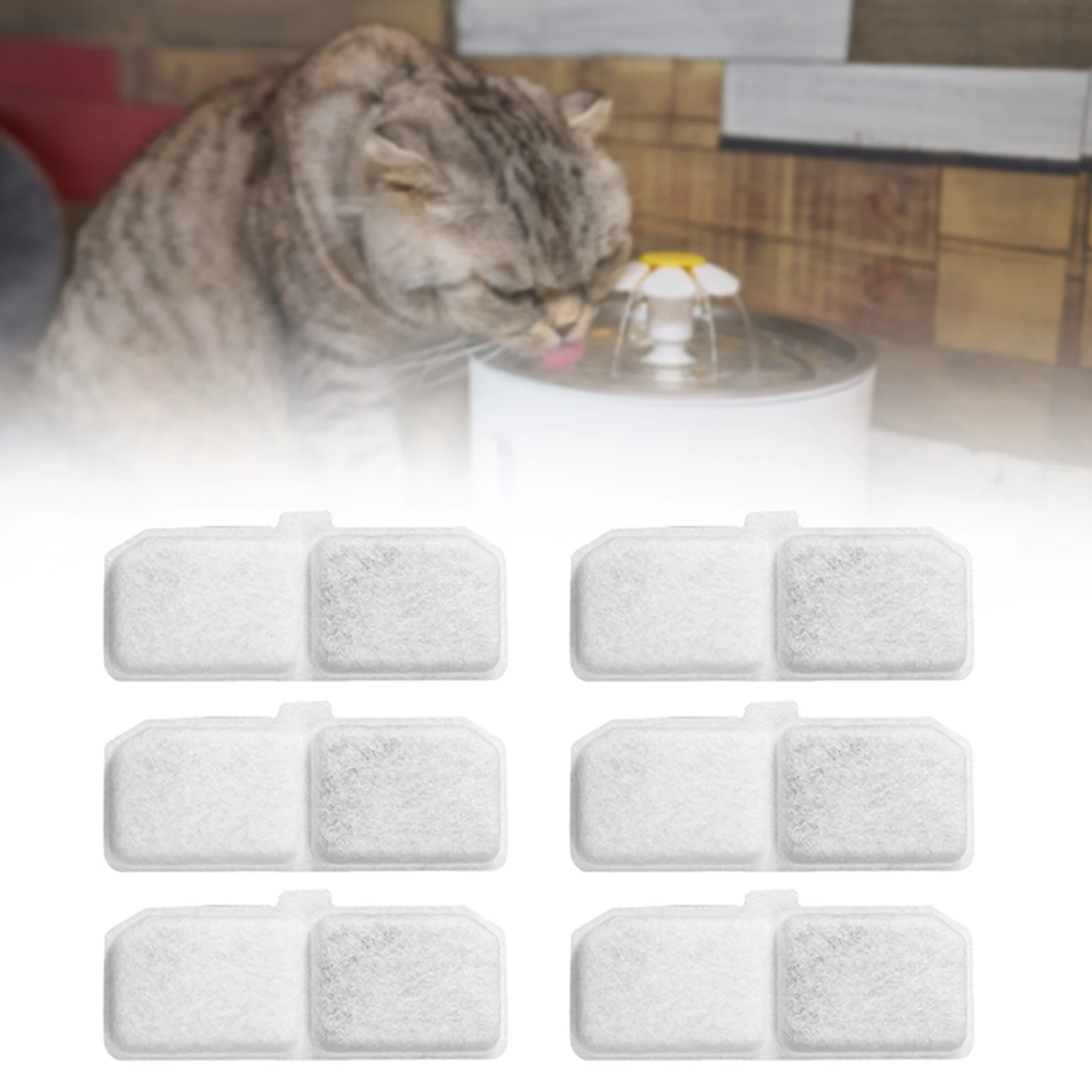 10pcs Cat Water Fountain Replacement Filter Elements Pet Drinking Bowl Auto Drinking Filter For Cats Dog