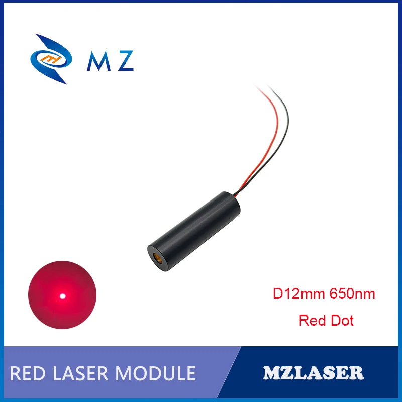 Hot Selling Compact D12x40mm 650nm 100mw 3V 5V 12V 24V Red Dot Laser Diode Module Industrial Grade