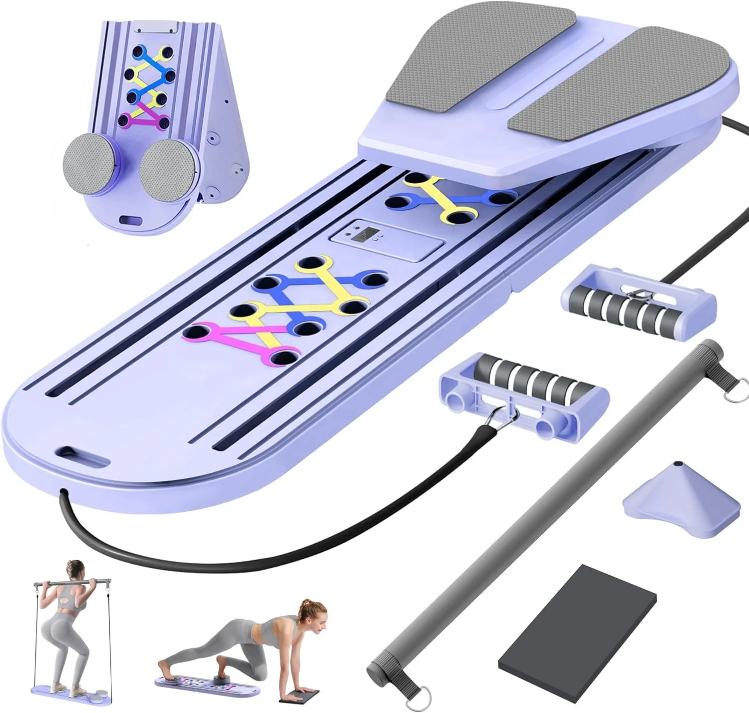 

Foldable Multifunctional Pilates Push Up Board Home Portable Gym Reformer