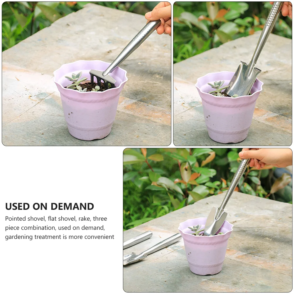 

1 set Stainless Steel Shovel Set Garden Tools For Kids Outdoor Planting Rust Proof Handheld Trowels Mini Gardening Kit