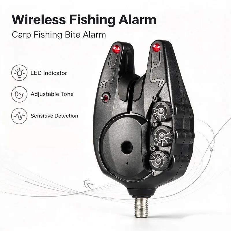 Wireless Fishing Alarm Bite Alert Bell Sound Electronic Fishing Buzzer for Carp Coarse Fishing Outdoor Bank Angling Accessory