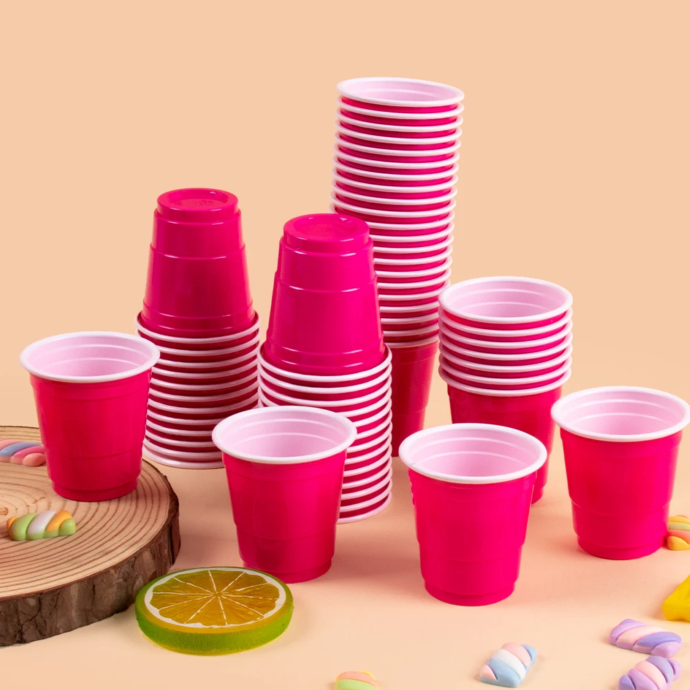 50 stuks wegwerp plastic bekers diverse kleuren drinkbekers wijnbeker voor bruiloft verjaardag evenementen party decor thuis bar benodigdheden