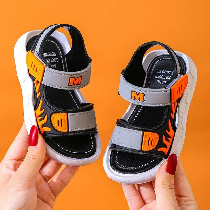 Kids Sports Sandals Summer Boy Outdoor Swimming Beach Shoes Comfortable Soft Sole Breathable Children Baby Casual Roman Slippers