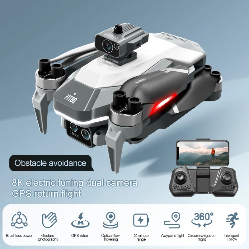 Nowy 2 PRO 8K kamera GPS Dron Mini WiFi Dron FPV 4K profesjonalny unikanie przeszkód bezszczotkowy silnik zdalnie sterowany Quadcopter zabawki