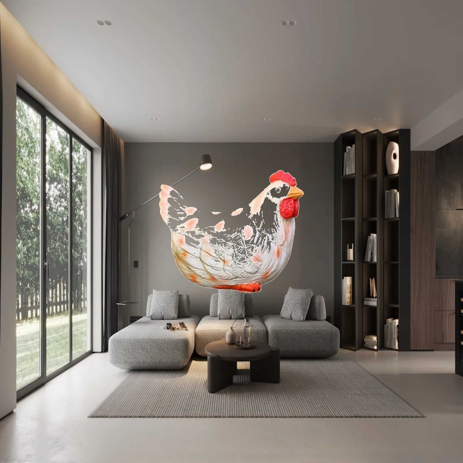 2-6pack Chicken Figurine Decorative Creative Small Garden Statue for Lawn Home