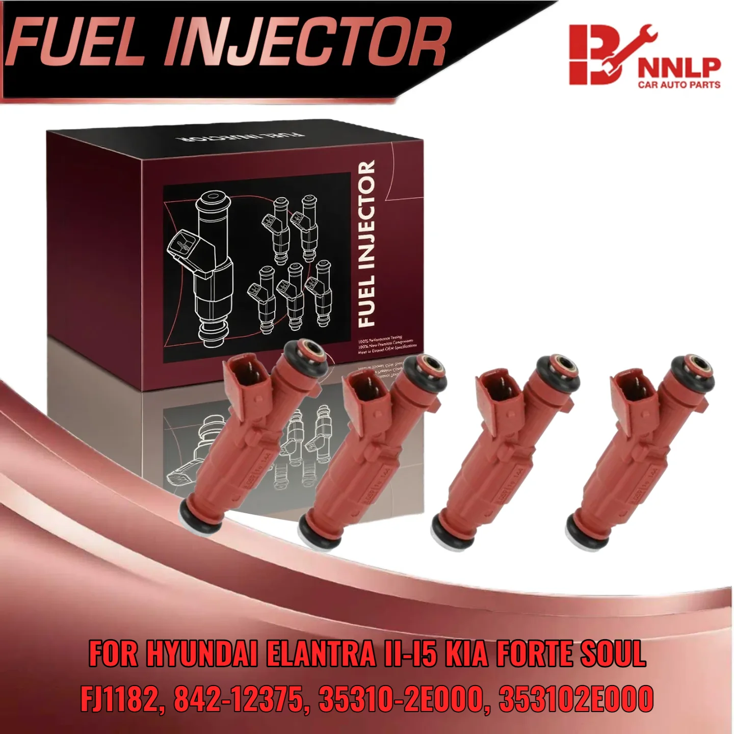 

4Pcs Injector For Hyundai Elantra For Kia Forte Soul L4 1.8L 2.0L 353102E000