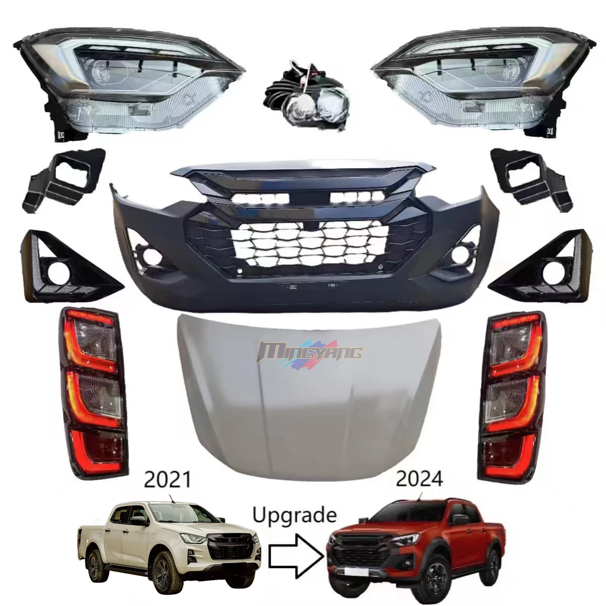 

New Arrival D-max Upgrade kits Car Bumper Bodykit Headlight for Isuzu dmax 2021 to 2024 Body Kit