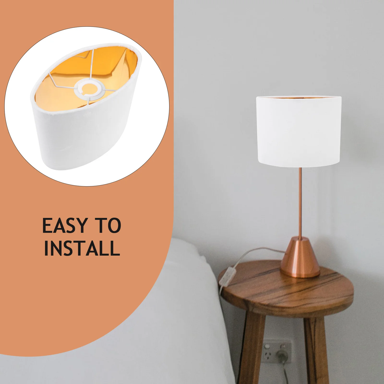 1Pcs Durable Oval Lampshade Stable Simple Cloth Lamp Cover Practical Bedside Floor Lamp Decorative Light Practical Light Cover