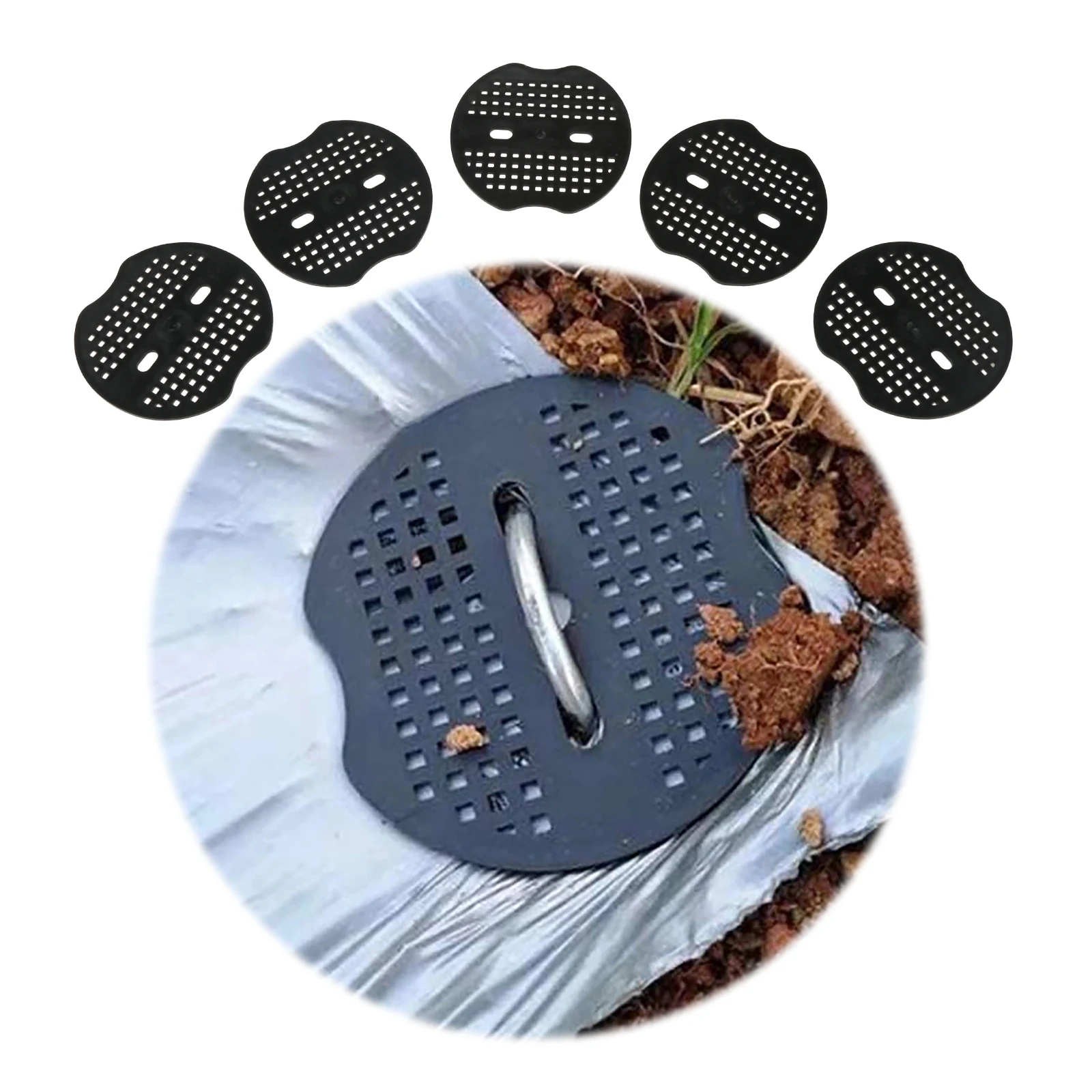 50pcs/lot U-Shaped Ground Nail Gaskets 6.8*6.5cm Reusable Plastic Garden Staple Peg Gasket Locking Washers Lawn Mat Protect Pat