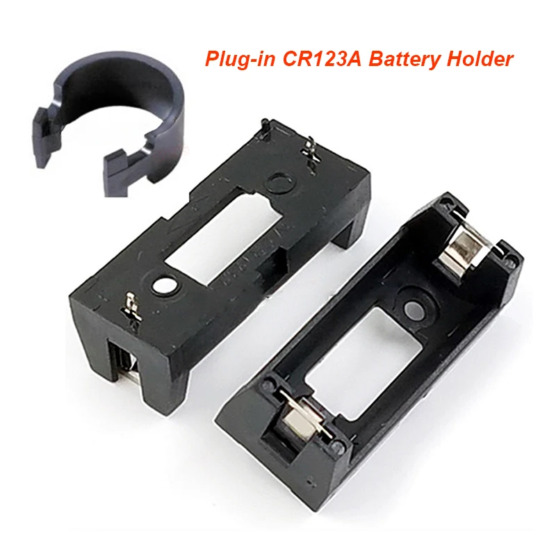 2 PCS Plug-in CR123A Battery Holder 16340 Battery Box LIR123A Battery Storage Box CR123A Battery Box Cover For PCB DIY