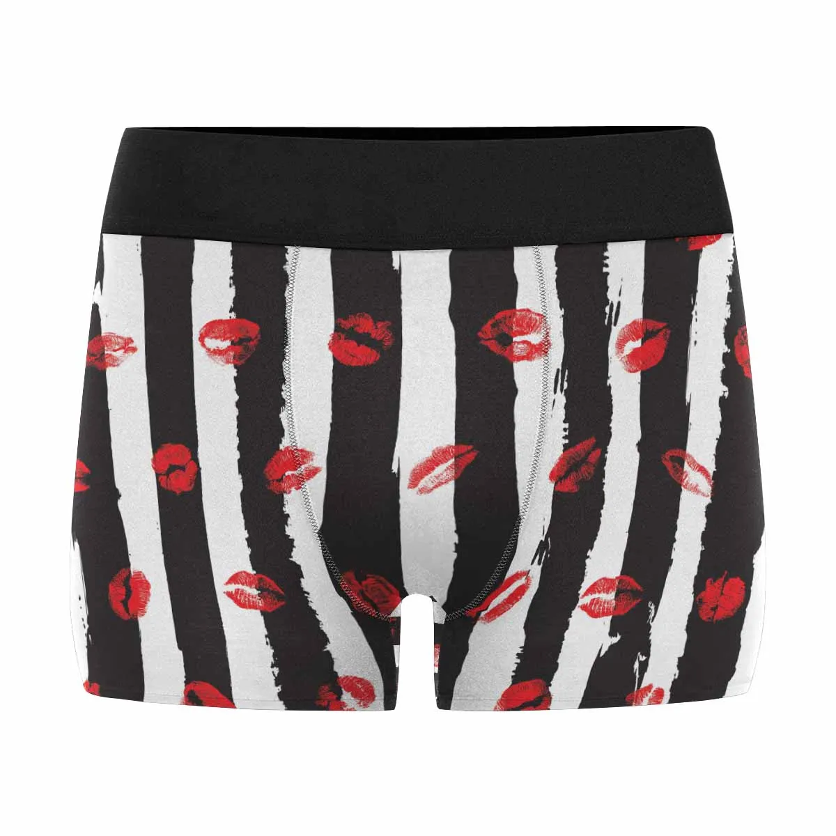 

Мужские трусы-боксеры с принтом в виде красных губ в полоску, нижнее белье для мужчин, подарок для парня, мужа, на день рождения и День святого Валентина