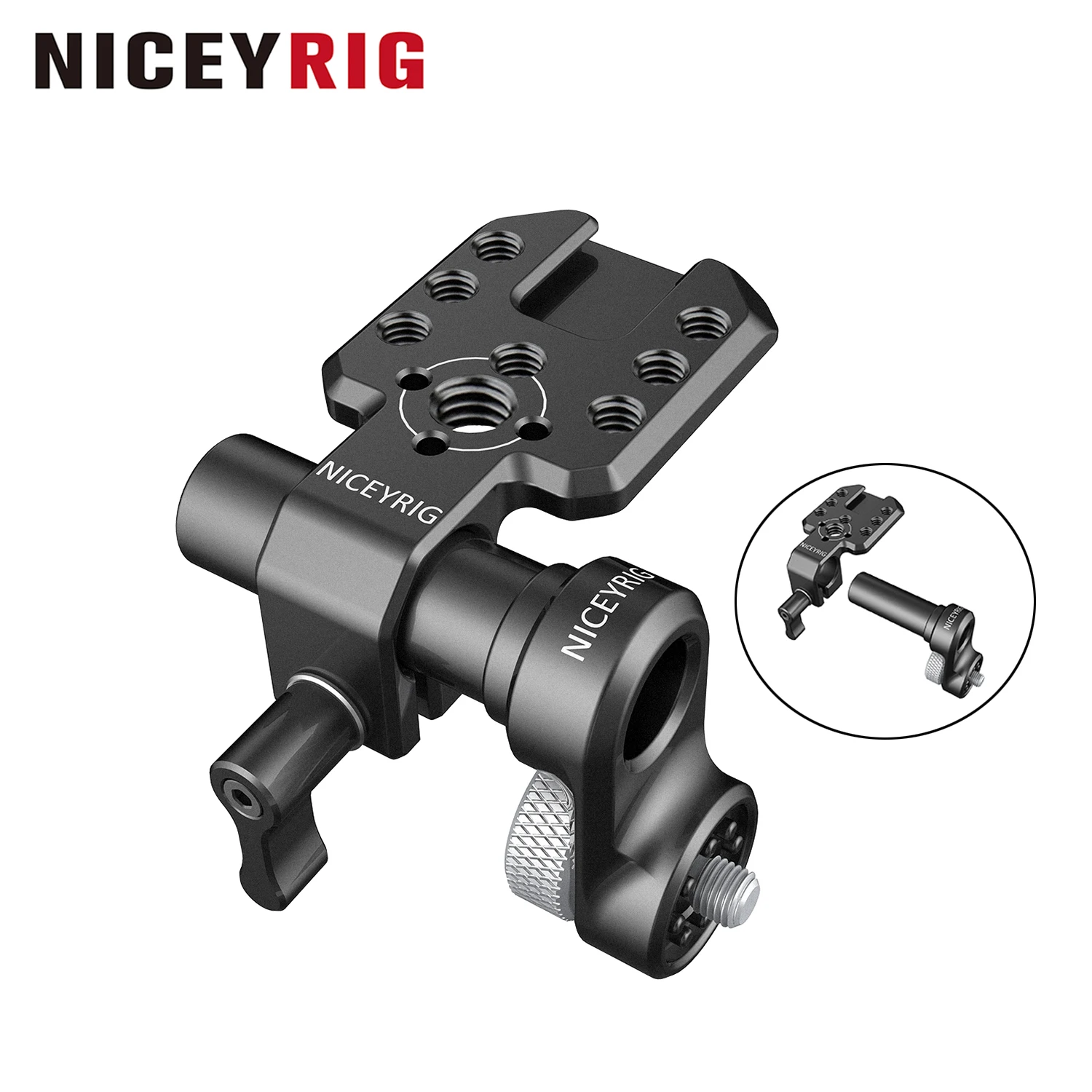 

NICEYRIG 15mm Rod Extension Kit with Cold Shoe Plate Applicable for Sony FX6 FS5