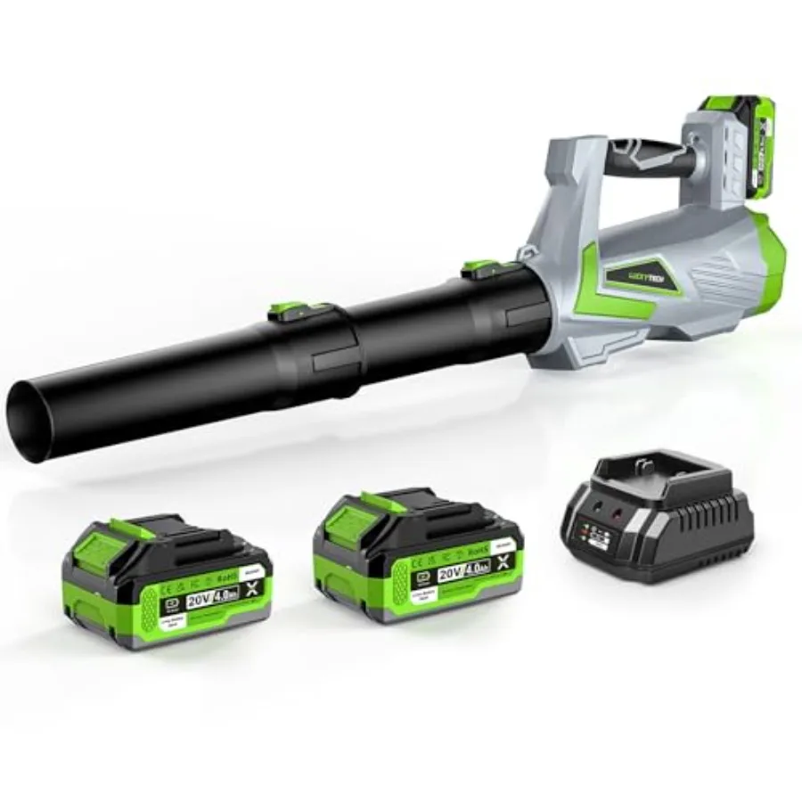 

Leaf Blower Cordless 5-Speed Leaf Blowers with 2 x 4.0Ah Batteries and Turbo Mode Lightweight Grass Blower Snow Blowers for Law