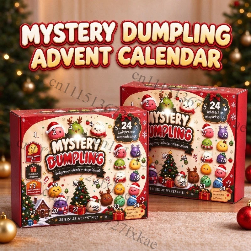 2026 Christmas Mini Squishies Advent Calendar, 24 Days Dumpling Squeeze Toys Countdown Calendar, Advent Calendar Unzip Toys