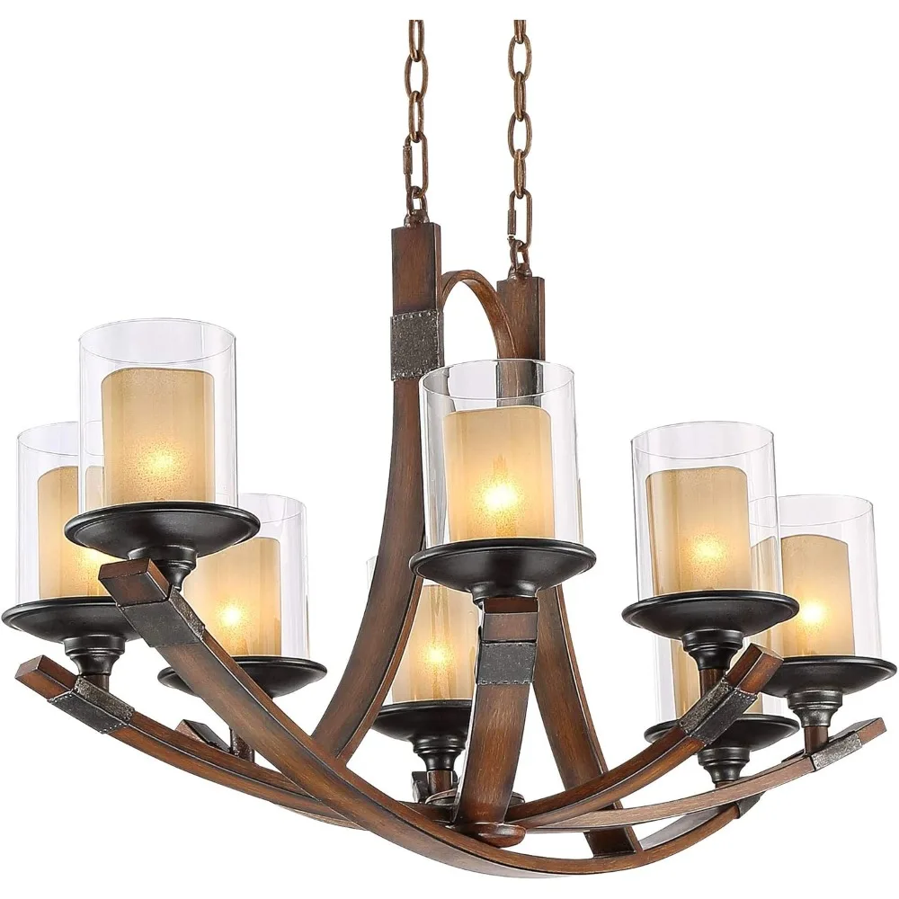 ثريا خطية من خشب الماهوجني - 8 ثريا خطية حديثة للمزرعة لجزائر المطبخ وغرف النوم #6