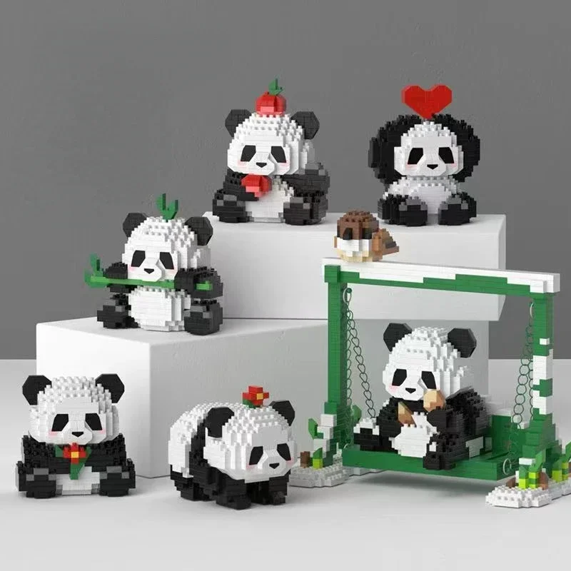 Cute Panda Building Block Flower Cute Assembly Toy Puzzle Building Block Exquisite Gift Children's Birthday Gift