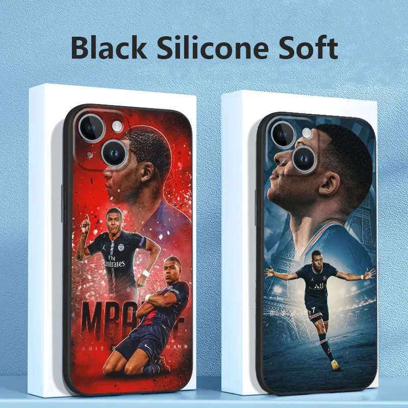 Phone Case for iPhone 15 14 11 Pro Max 13 12 MINI XR XS X 8 7 Plus SE Funda Silicone Cover SuperStar Kylian Mbappé