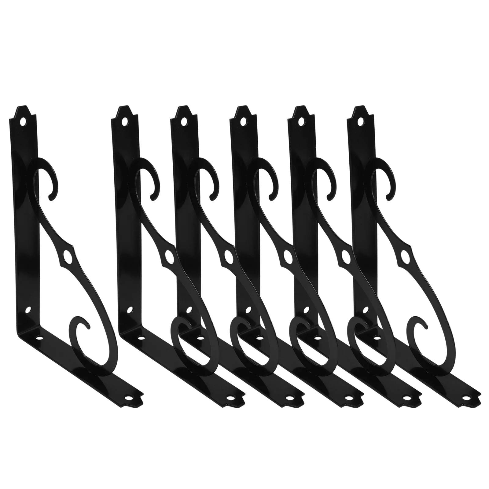 

6Pcs Wall Shelf Brackets Heavy Duty Black Matte Iron Triangle Support Durable Shelf Holders for Home Office Shelving Brackets
