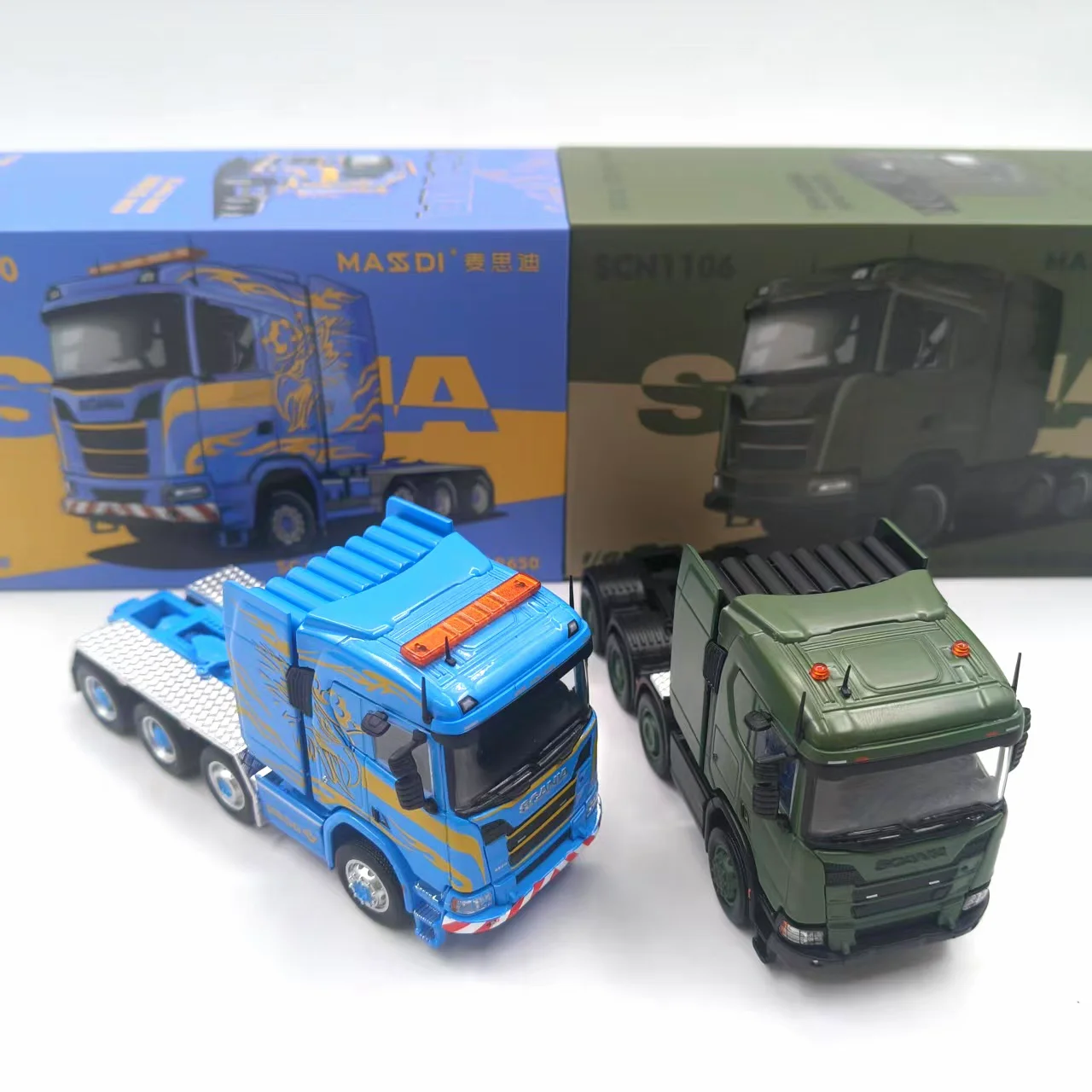 1/64 MASDI スカニア SCANIA 770S ブルー ダイキャスト Massdi 1:64 Scania 770S Diecast Truck Model - Grover Techno