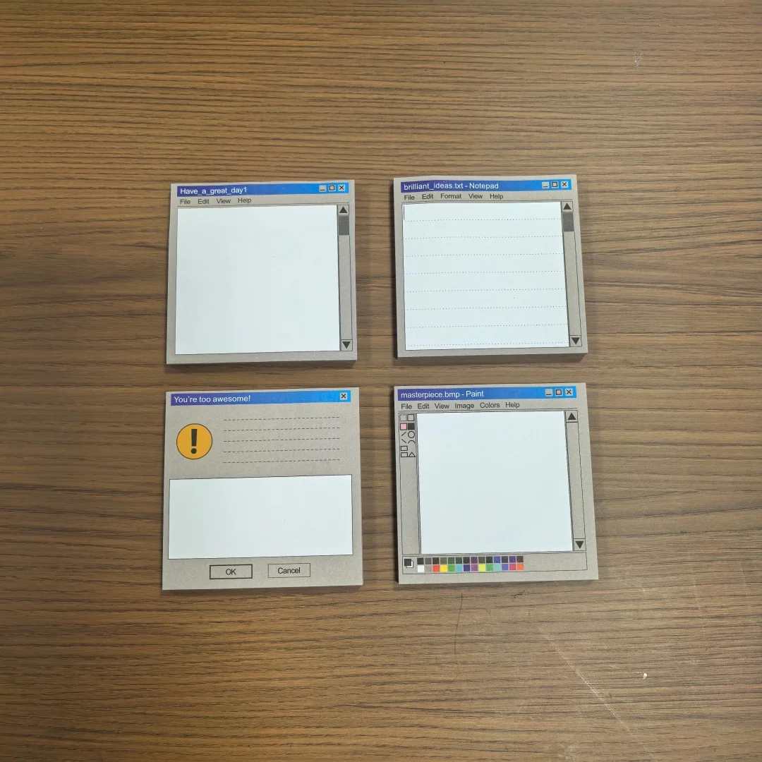 4Pcs Self Adhesive Sticky Notes Square Square Memo Pads Memo Pad Compact Sticky Notes For Daily Reminders Flat Surfaces Computer