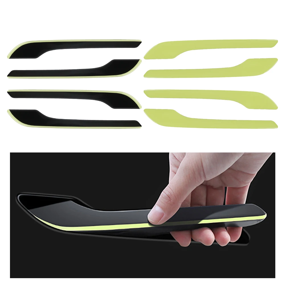 Protector Sticker Door Handle Cover Auto Styling Accessorie Car Sticker 2022 Luminous Handle Kit For Tesla Model 3 Model Y