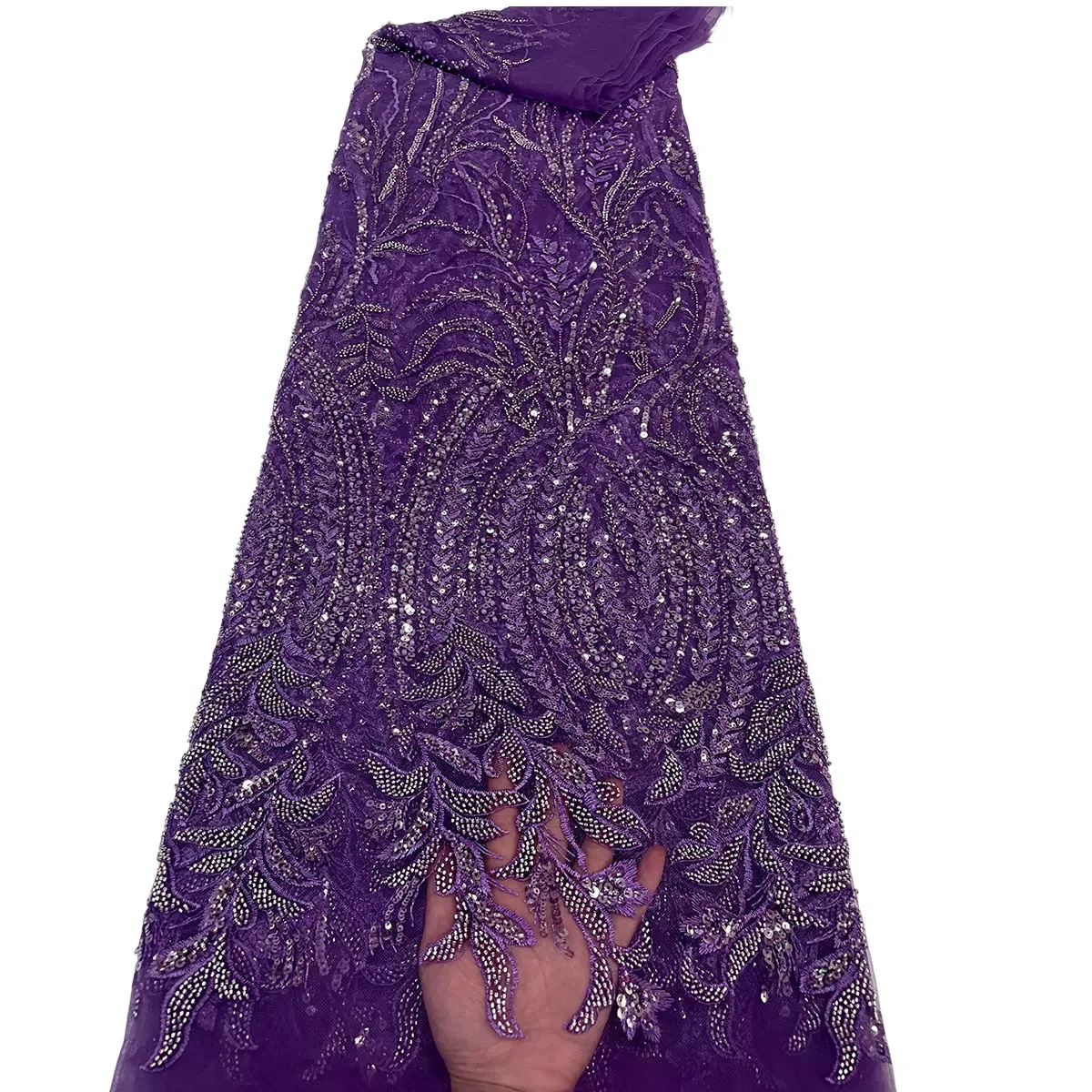 

Ткань для свадебных платьев и ципао: 1 ярд, тяжелая промышленная вышивка бисером и пайетками, мягкая сетчатая ткань для одежды