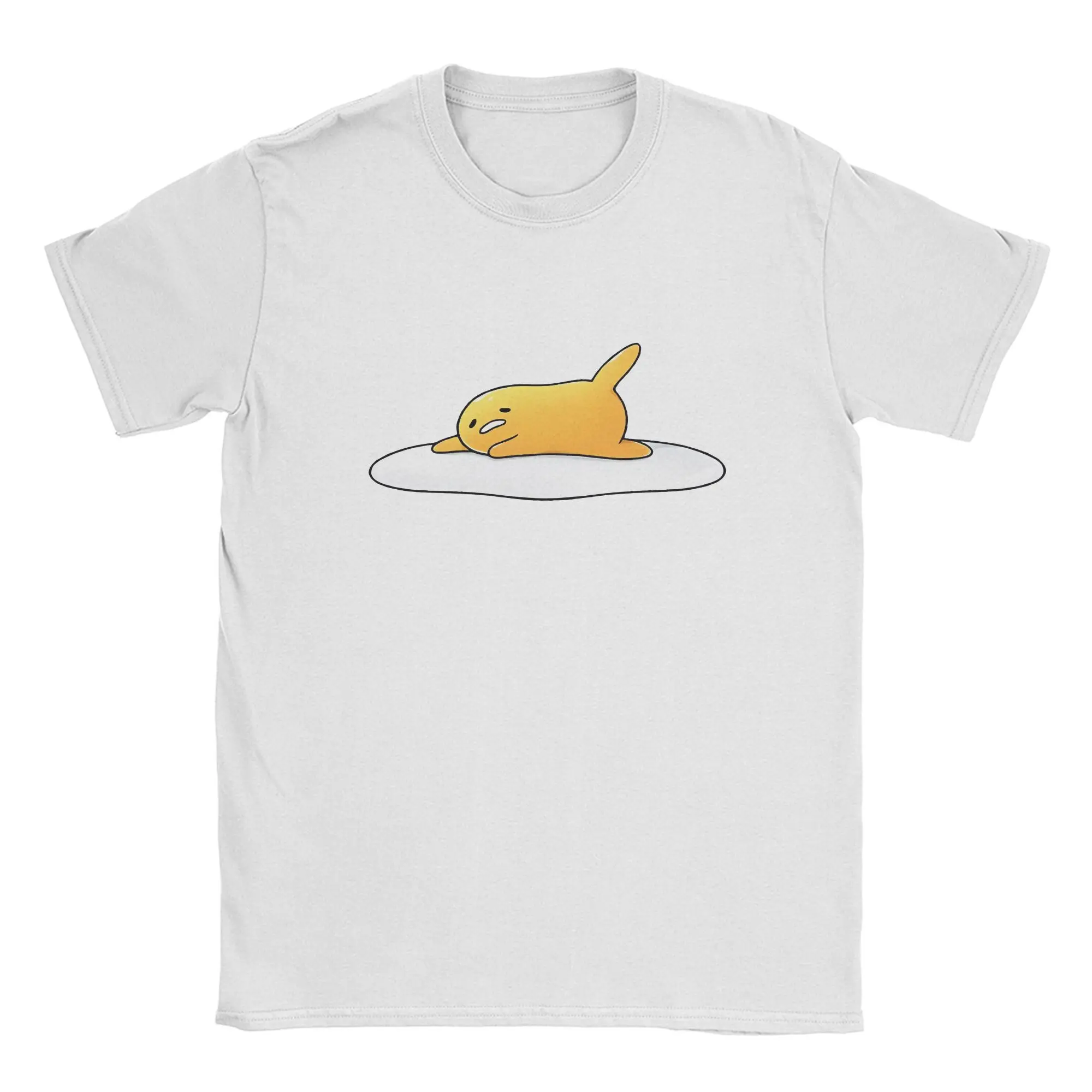 Gudetama Leggy Eggy T-Shirt Men  Novelty Pure Cotton Tees Round Collar Short Sleeve T Shirts Plus Size Clothes