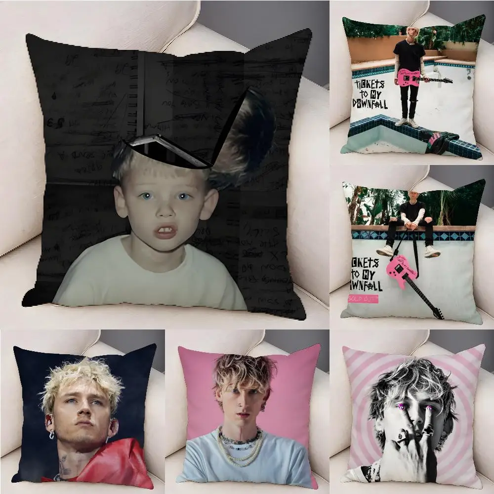 Singer M-Machine Gun Kelly Cushion Cover Organic Linen Square Pillow Case Durable Non-Allergenic And Kind To Skin