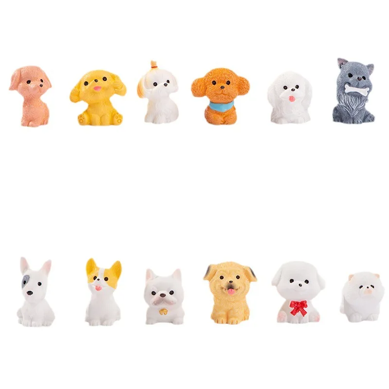 Figurines Miniatures Cute Dog Puppy Animal Micro Landscape Ornaments For Home Decorations Gift Decor for Room Desk Accessories