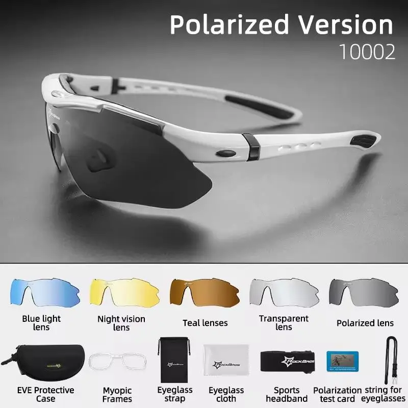 

ROCKBROS Cycling Polarized Glasses 5/3 Lens Sunglasses Cycling Goggle Trends Glasses BMX MTB Downhill Windproof Man Women'