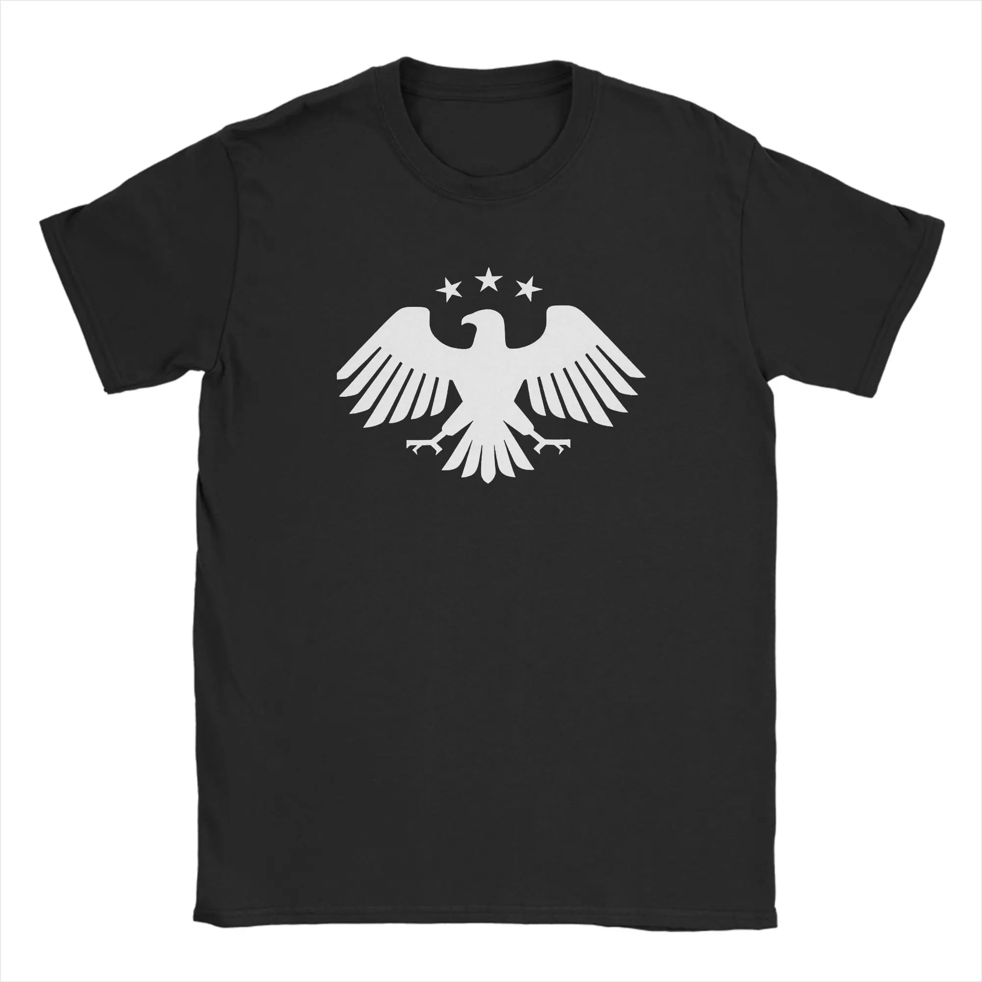 White Syrian Emblem  T Shirts Men 100% Cotton Vintage T-Shirt Crewneck  Tees Short Sleeve Clothes Graphic Printed
