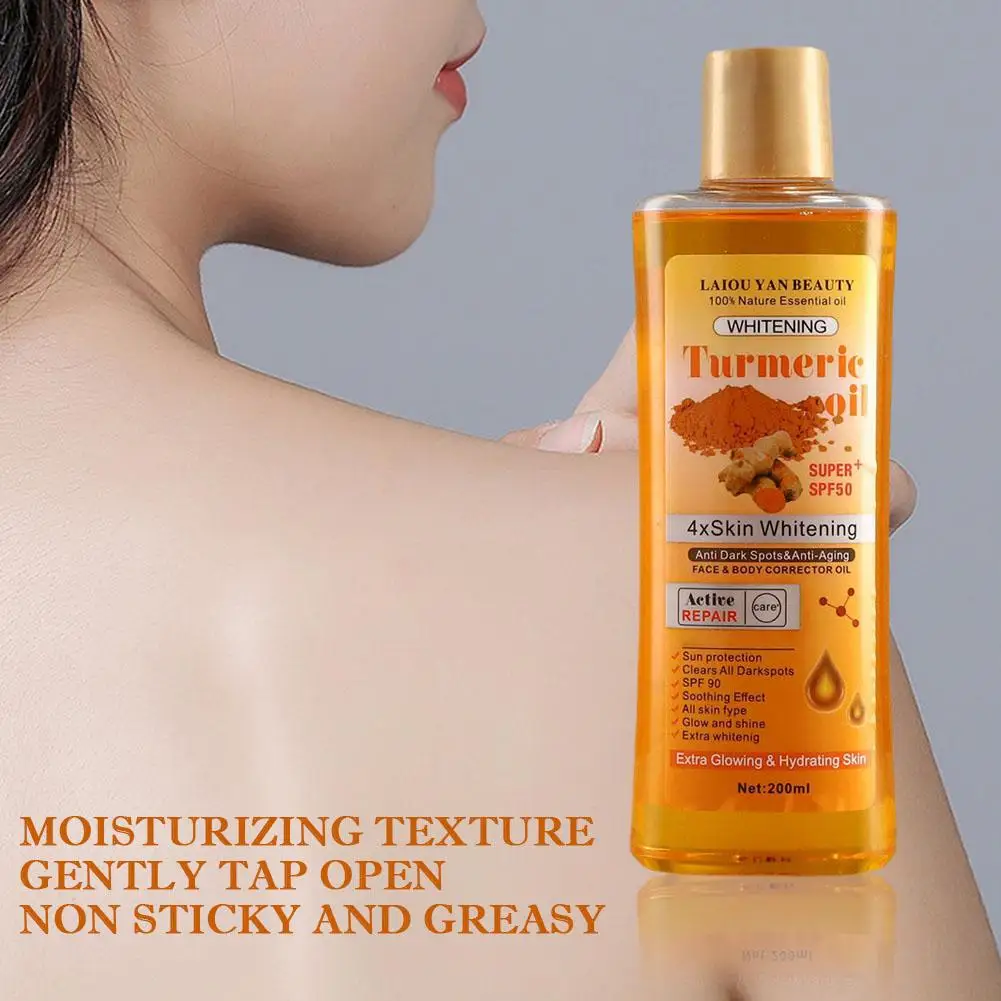 Turmeric Remove Dark Spots Essential Oil For Women Moroccan Ginger Anti Wrinkle Serum Men Whitening Moisturizing Body Skin 200ml