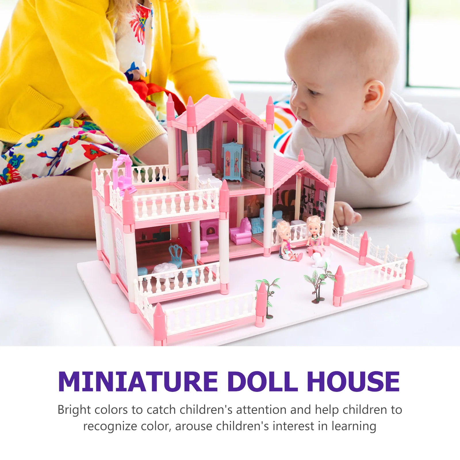 Children's Play House Little Girl Toys 3-year-old Princess Castle Villa DIY Dollhouse Assembled Kid Puzzles Imitation Big