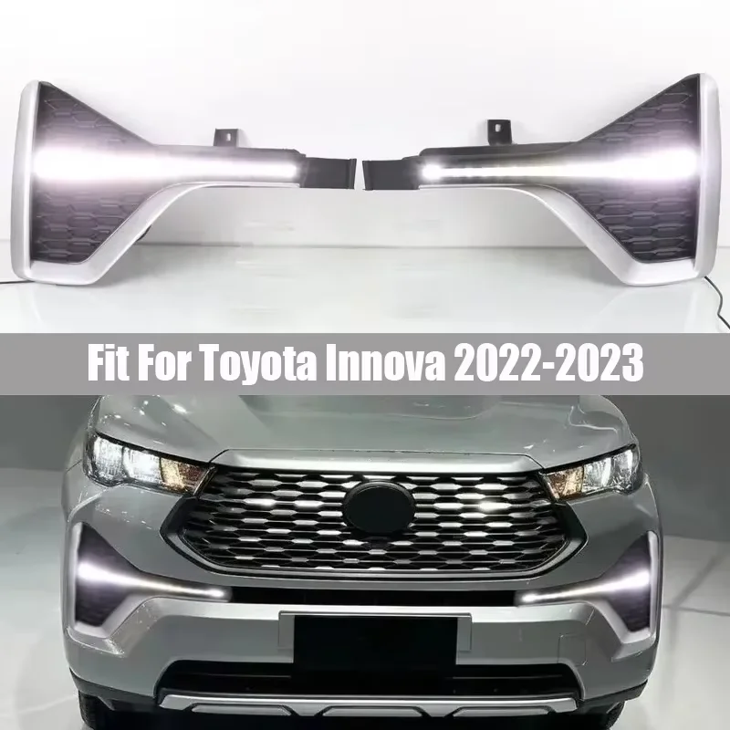 

Car LED Daytime Running Light Front Fog Lamp Cover Daylight For Toyota Innova 2022 2023