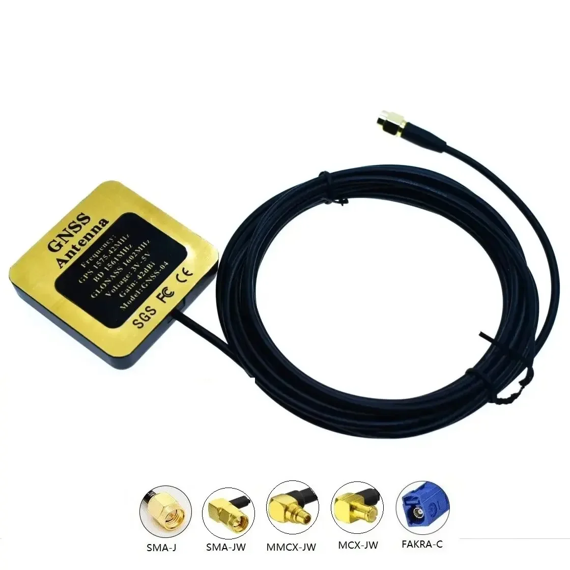 GNSS High Precision External Antenna 42dbi Four-star Positioning Amplifier GPS+BDS+GLONASS+Galileo Satellite Signal Receiver 3m