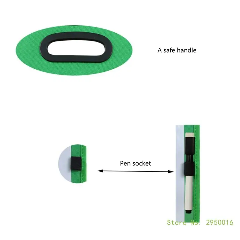 Pizarra transparente reutilizable para escribir y limpiar, bolsa de cepillo seco, bolsillo para enseñar a los niños